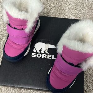 Pink Sorel winter boots